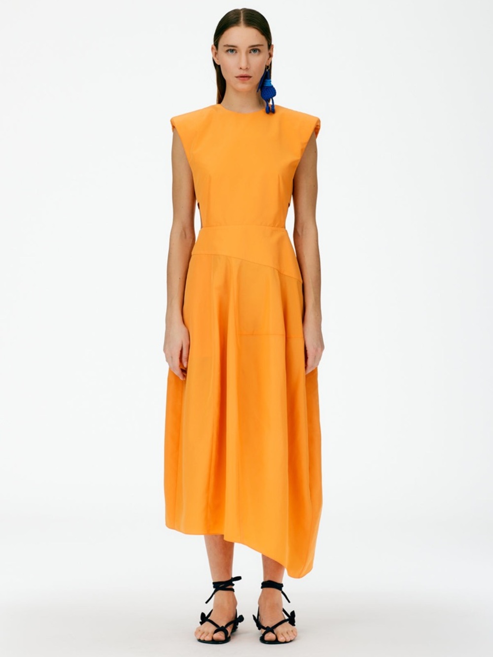 Tibi Orange Italian Sporty Nylon Balloon Dress - Picture 5 of 8